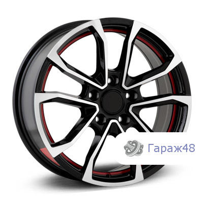 LegeArtis Concept-GM512 R16 / 6.5J PCD 5x105 ET 39 ЦО 56.6 Литые Черный с полированной лицевой поверхностью с красной полосой по ободу внутри