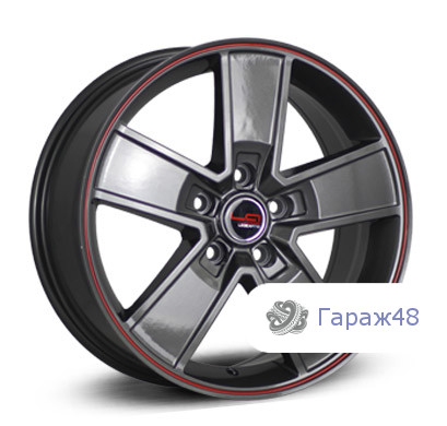 LegeArtis Concept-GM529 R16 / 6.5J PCD 5x105 ET 39 ЦО 56.6 Литые Графит с красной полосой на ободе